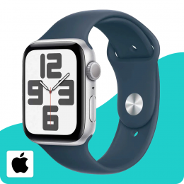 Apple Watch SE GPS 40mm Silver Aluminum Case with Sport Band Storm Blue (RE23LL/A)