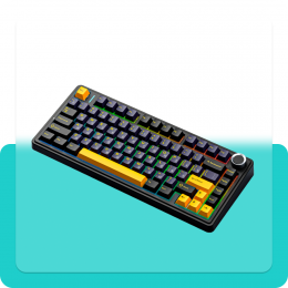 Беспроводная клавиатура Aula F75 Black-Dark Blue-Orange